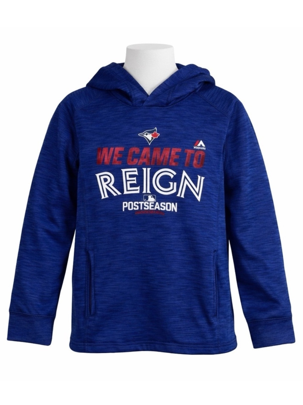 Size M Boys Majestic Toronto Blue‎ Jays MLB Hoodie Youth Pullover Blue White